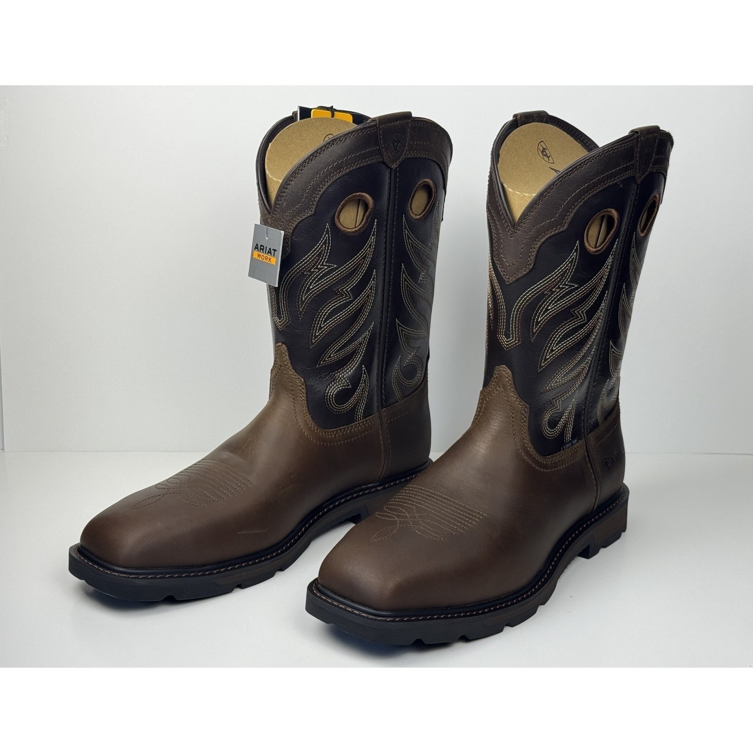 Ariat Groundwork Steel Toe Mens Sz 10 2e Wide Bitter Brown Square Toe 10034717